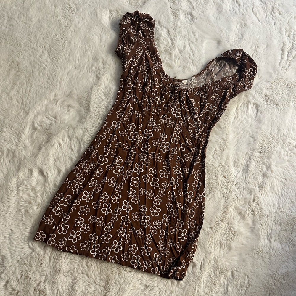 La Hearts Brown Floral Dress